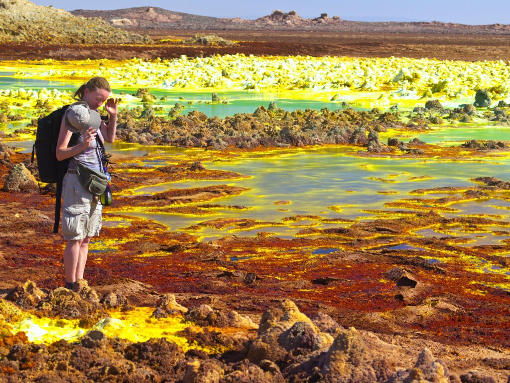 Afar Yellowish sulfer land- in the Best Guided afro Ethiopia tours | Flexible 50+ Travel Packages
